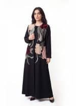 Black embroidered abaya