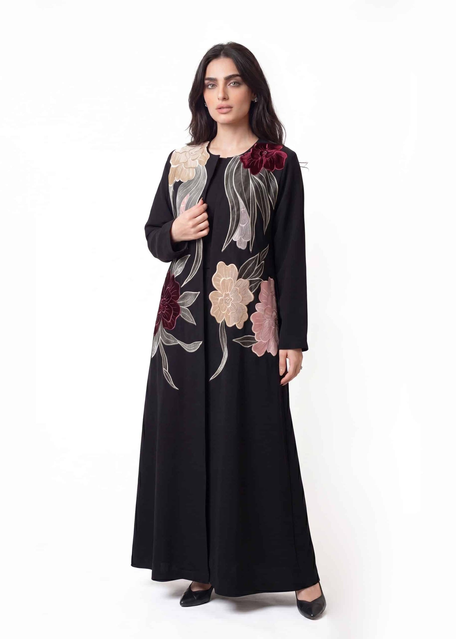 Black embroidered abaya Black embroidered abaya