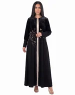 Ramisa Abaya Formal Velvet Bodice Crepe Skirt with Soutache - Image 5