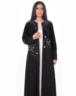 Ramisa Abaya Formal Velvet Bodice Crepe Skirt with Soutache - Image 2