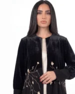 Ramisa Abaya Formal Velvet Bodice Crepe Skirt with Soutache - Image 3