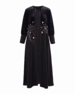 Ramisa Abaya Formal Velvet Bodice Crepe Skirt with Soutache