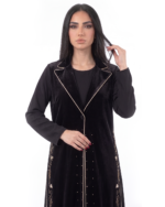 Sarmila Abaya Elegant Two-Piece Lined Velvet Vest Abaya Set - Image 5