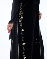 Sarmila Abaya Elegant Two-Piece Lined Velvet Vest Abaya Set - Image 3