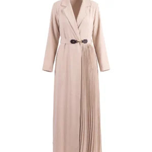 Mohisa Abaya Casual Modest Wrap Dress with Leather Buckle