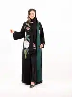 عباية مهسا أخضر للمحجبات أنيقة
