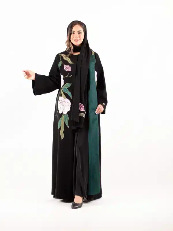 عباية مهسا (1) عباية مهسا أخضر للمحجبات أنيقة