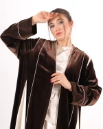 Yamour Abaya is made of velvet and satin - Image 5