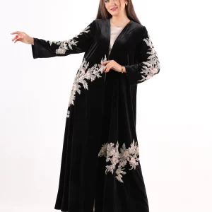 Aisle Velvet Shawl – Sweetheart Neckline with Lace Appliqué & Jewel Embroidery