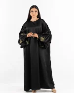 Nakhl Satin Abaya with Jewel Sleeves - Image 4