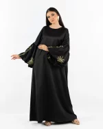 Nakhl Satin Abaya with Jewel Sleeves - Image 5