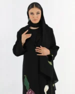 Rania Abaya – Luxury Crepe Abaya with Matching Shawl - Image 3