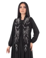 Sofia Abaya Two-Piece Black Occasion Dress with Hand-Sewn Vest - Image 3