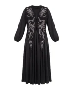 Sofia Abaya Two-Piece Black Occasion Dress with Hand-Sewn Vest