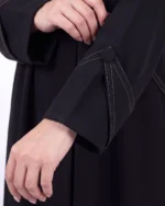 Hazal Abaya Lightweight Office Crepe with Stitch Detailing - Image 5