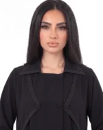 Hazal Abaya Lightweight Office Crepe with Stitch Detailing - Image 4