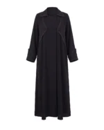 Hazal Abaya Lightweight Office Crepe with Stitch Detailing
