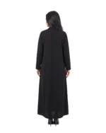 Norsa Formal Black Crepe Abaya with Satin Rose Appliques - Image 5