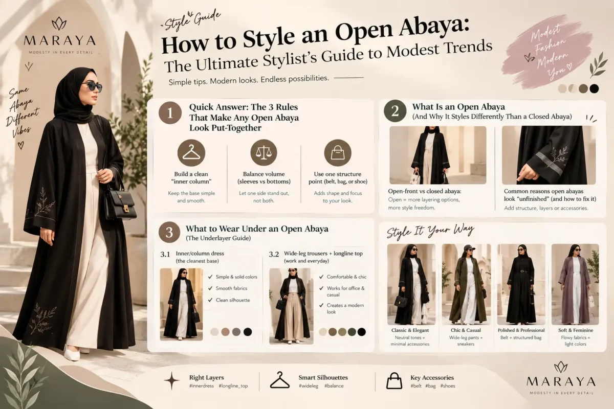 how to style an open abaya