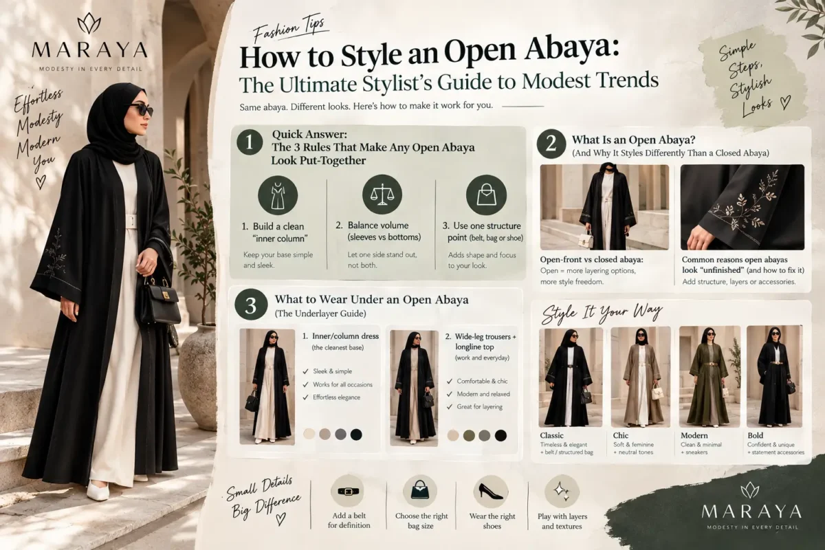 how to style an open abaya
