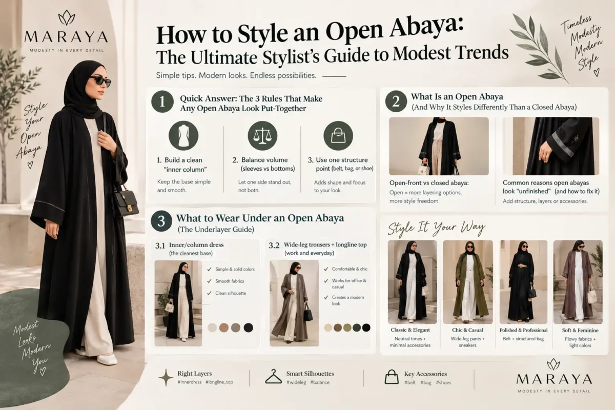 how to style an open abaya