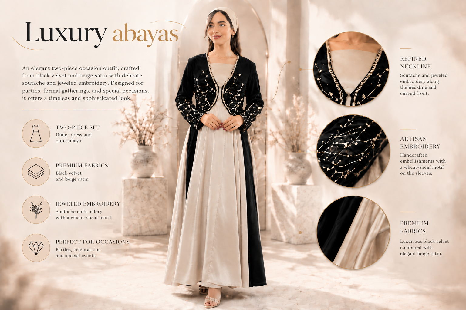 Luxury abaya infographic 1
