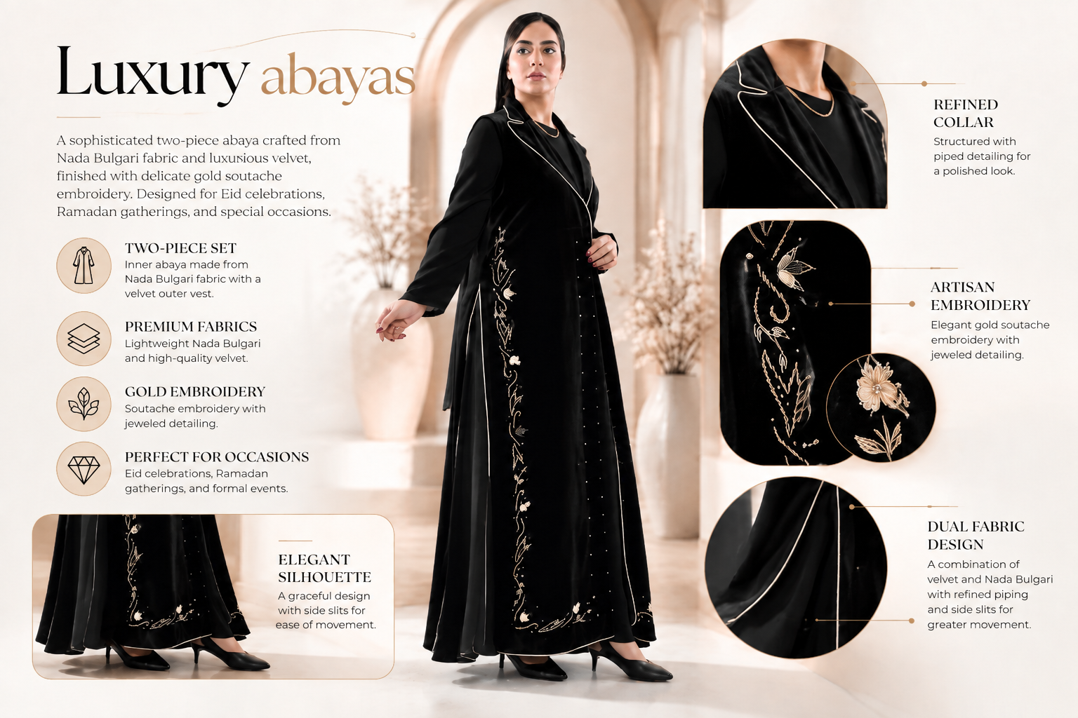 Luxury abaya infographic 2