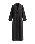 Amal Abaya Tailored Notched Collar with White Accent Stitch