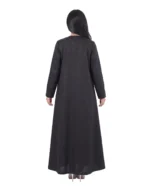 Hanan Abaya Open-Front Black Layer with Floral Embroidery - Image 5